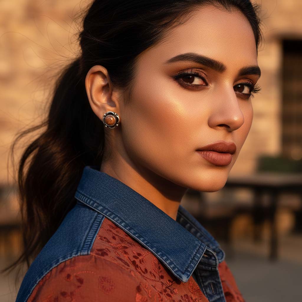 Assorted Color Oxidised Stud Earrings Combo Of 8 Pairs (FNGSE105CMB)