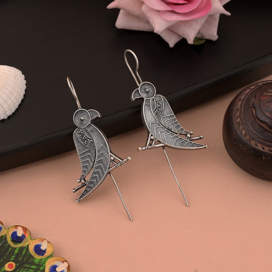 Unique Silver Color Oxidised Earrings In Cuff Style For Statement Looks