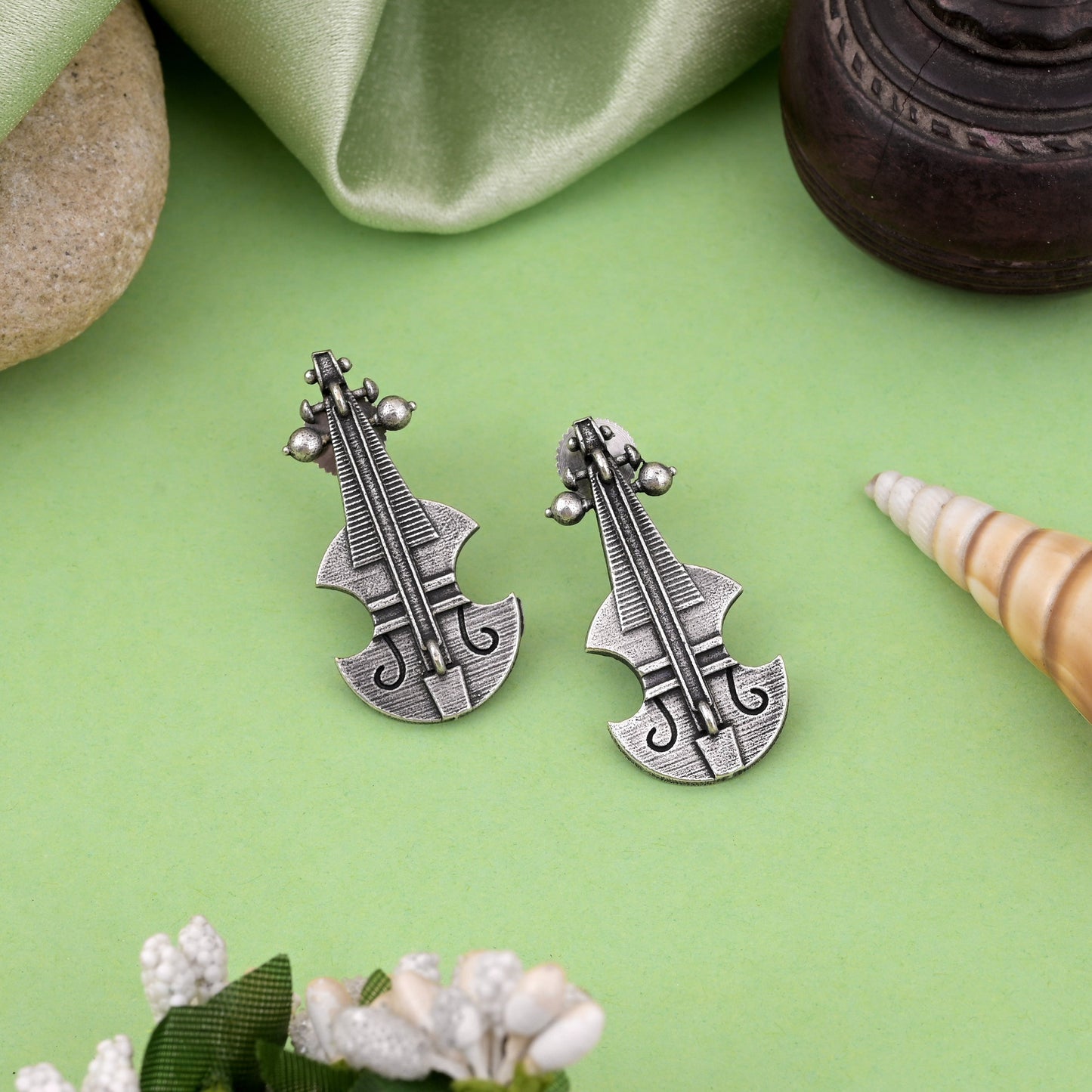 Versatile Silver Color Oxidised Earrings Suitable For Casual Or Festive Wear
