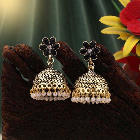 Attractive Black Color Oxidised Earrings Crafted For Cultural Events, Parties, And Women’S Fashion Jewelry