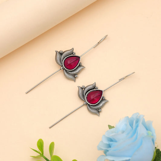 Rani-farbener oxidierter Ohr-Cuff, traditioneller Schmuck im Antik-Stil