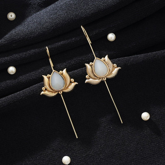 Gebrochen Weiß Oxidierter Ohrmanschette Eleganter Ethnischer Schmuck