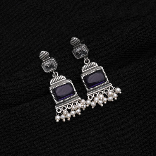 Blue Color Oxidised Earrings With Classic Ethnic Charm And Style