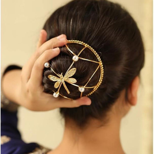 Stylish Gold Color Hair Pin Designed To Add Graceful Charm To Ethnic Hair Fashion