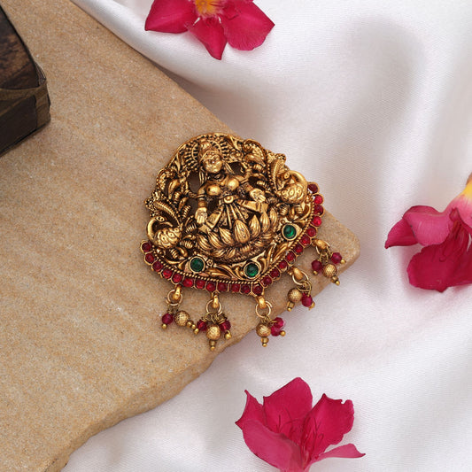 Anmutige Rani & Grünfarbene Tempelhaarspange Traditionelles Festliches Haaraccessoire