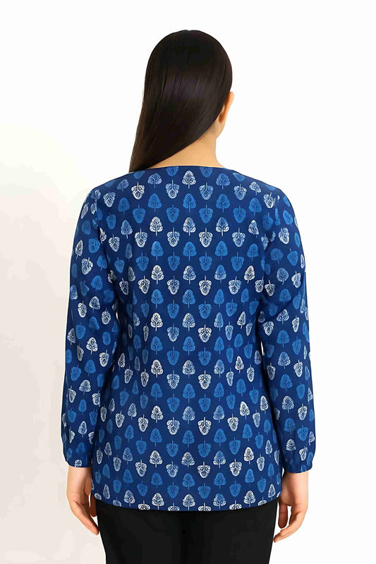 Blue Color Full Sleeves Shot Kurti