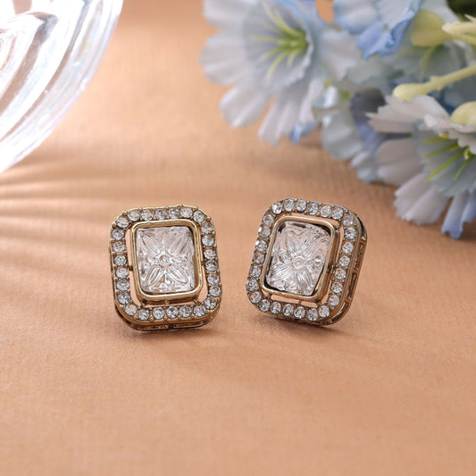 White Color Kundan Earrings Combo 3 Pair Featuring Elegant Traditional Fashion Style