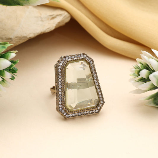 Assorted Color Combo Of 10 Pieces Kundan Rings (FNKDR102CMB)