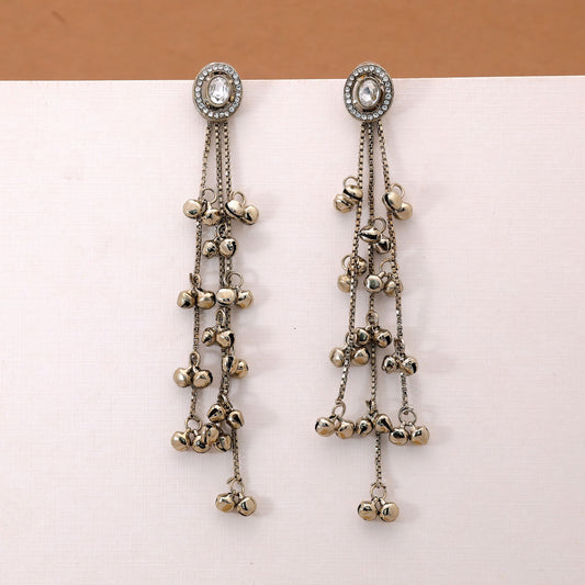 Crystal Color Long Kasmiri Earrings with Stylish Ethnic Jewelry Collection