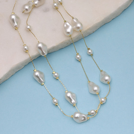 White Color Pearl Mala with Elegant Classic Timeless Jewelry Style