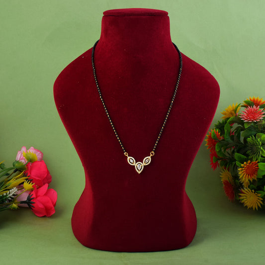 Gold Color American Diamond Mangalsutra For Bridal And Cultural Celebrations