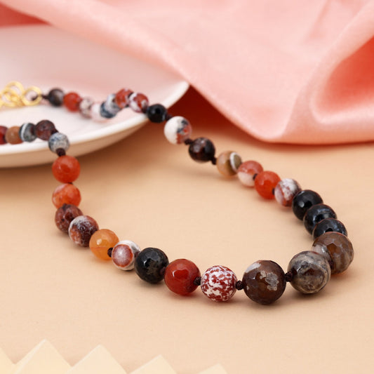 Multi Color Stone Embellished Pearl Necklace For Party And Wedding Occasions