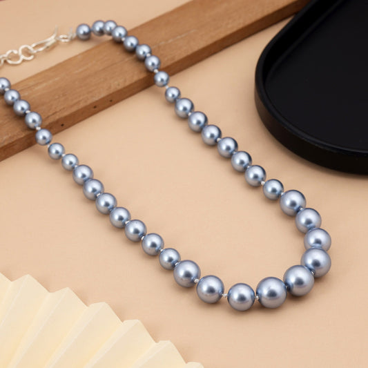 Blue Color Royal Finish Designer Pearl Necklace For Elegant Traditional Attire