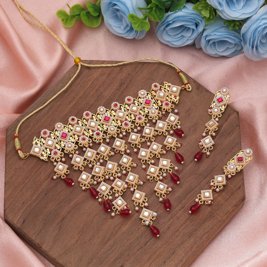 Rani Color Rajputi Jewellery Rani Haar Designed For Majestic Bridal And Festive Wear