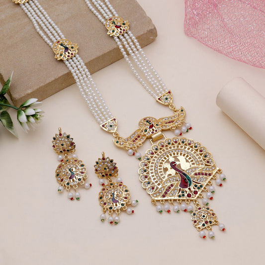 Multi Color Rajputi Jewellery Rani Haar Designed For Ethnic Occasions