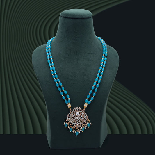 Rama Green Color Stone Necklace with Elegant Fashionable Stone Work