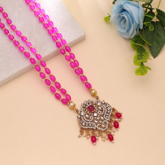 Rani Color Stone Necklace with Traditional Statement Jewelry Design Style