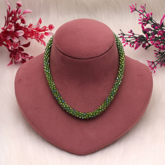 Light Green Color Magnetic Beaded Necklace Featuring Trendy Designer Look