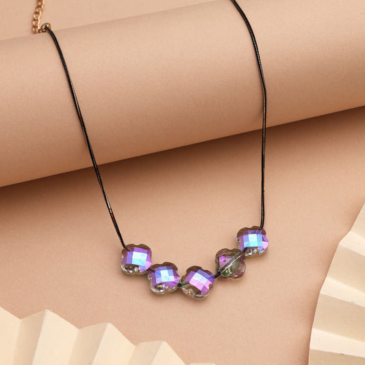 Trendy Rainbow Color Fashion Necklace With Multicolor Design For Festive Celebrations