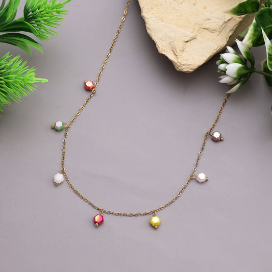 Premium Assorted Color Anti Tarnish Necklace With Unique Pendant For Party Wear
