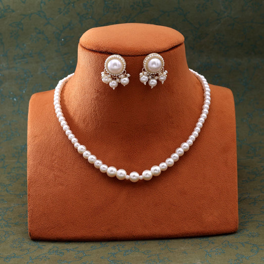 Trendy White Color Fashion Necklace Set For Women’S Ethnic Collections
