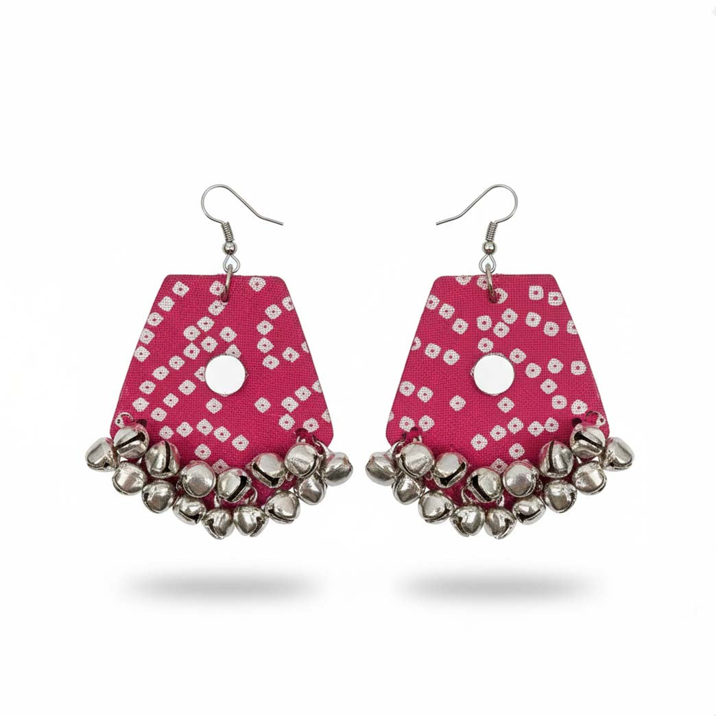 Rani Color Wooden Handcraft Earrings With Unique Handmade Artistic Detailing