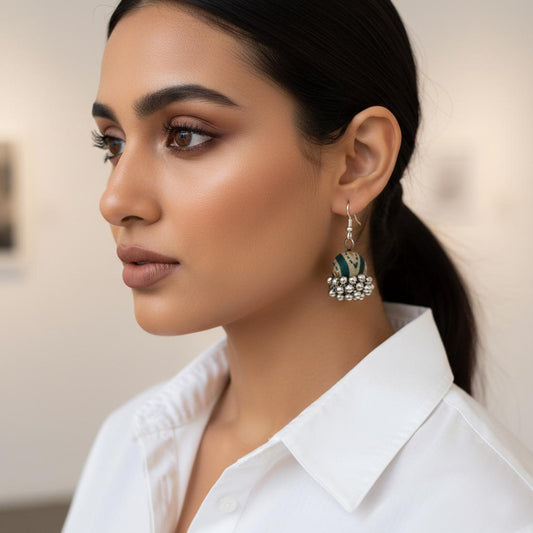 Multi Color Wooden Handcraft Earrings With Intricate Handmade Craft Detailing