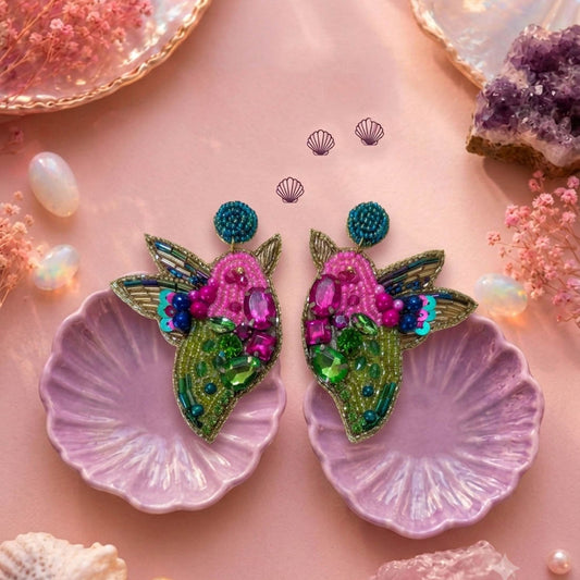 Multi Color Birds Design Handcraft Earrings With Creative Artistic Charm