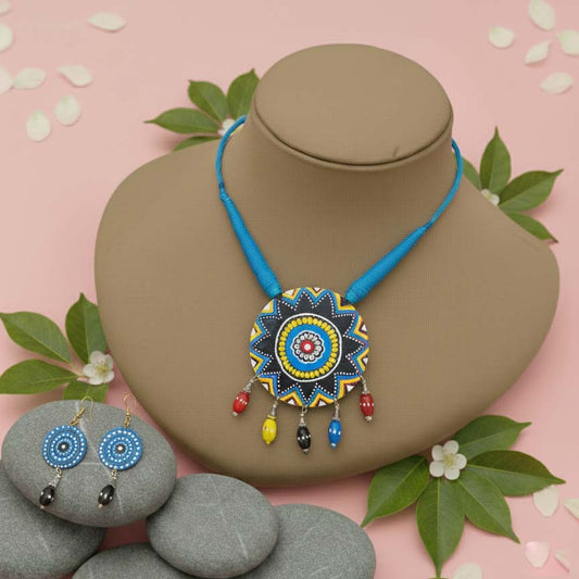 Unique Multi Color Wooden Handcraft Necklace Set Ideal For Handmade Jewelry Lovers
