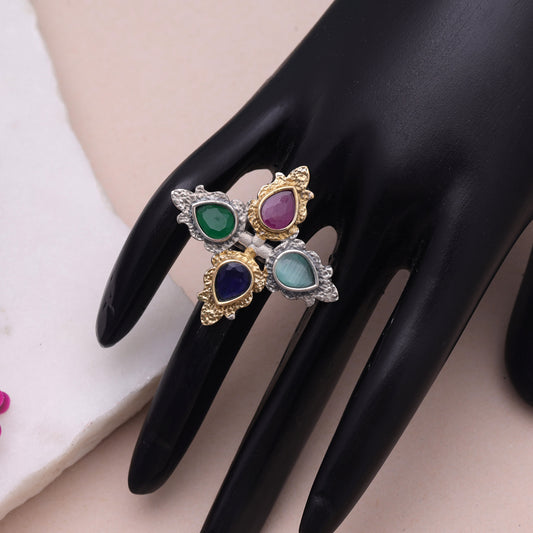 Multi Color Dual Tone Oxidised Rings Crafted for Beautiful Designer Appeal