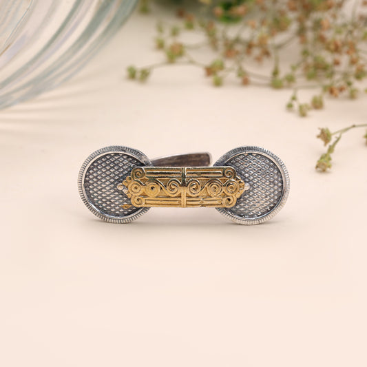 Gold & Silver Color Dual Tone Oxidised Rings with Beautiful Traditional Appeal