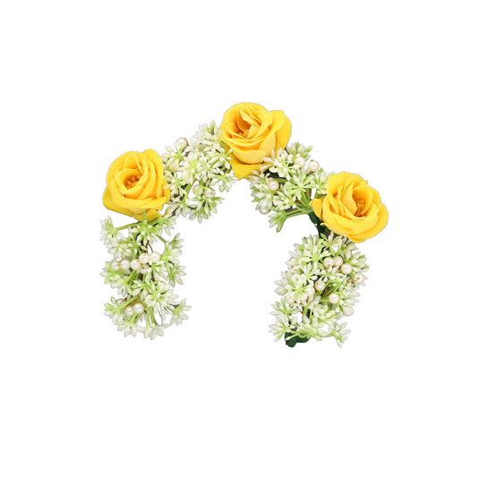 Gelbe Blume Gajra für Frauen Haarnadel