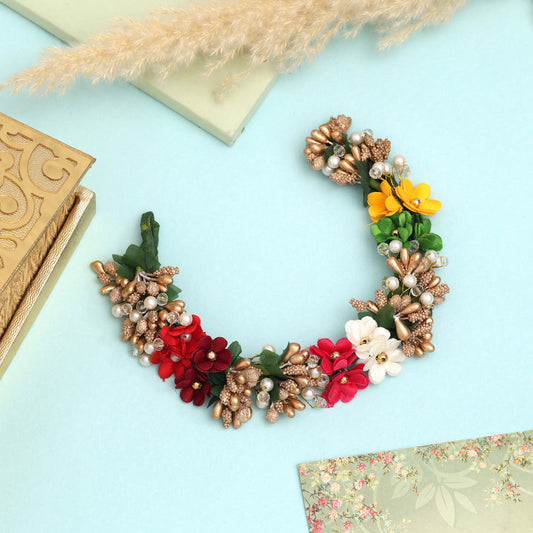 Multi Color Flower Gajra For Women Hair Pin For Daily Use