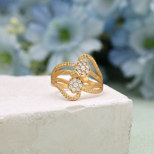 Gold Color Assorted Design Fashion Rings Combo Of 12 Pieces (KBSR102CMB)