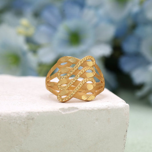 Gold Color Assorted Design Fashion Rings Combo Of 12 Pieces (KBSR105CMB)