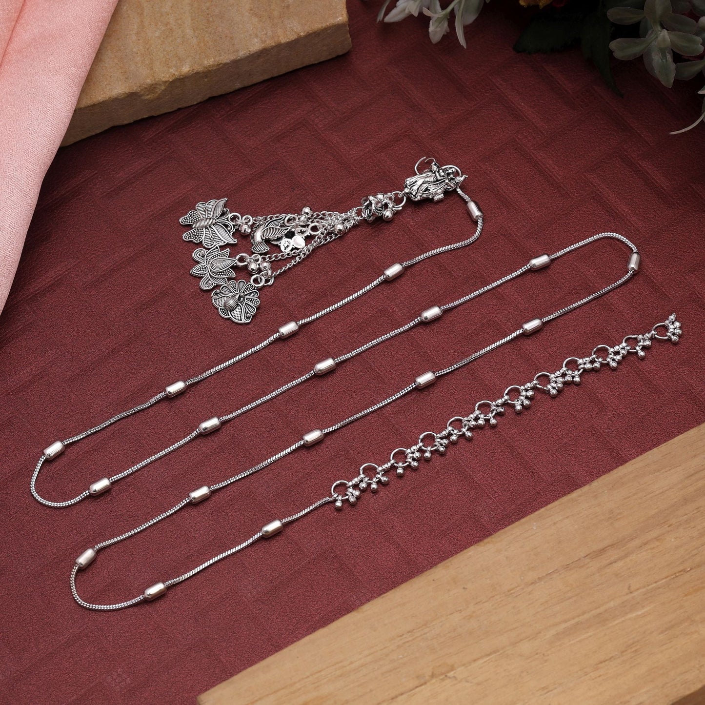 Silver Color Oxidised Kamarband Offering Bold Oxidised Beauty For Ethnic Wear