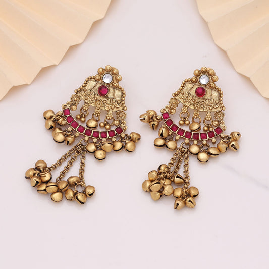 Rani Color Matte Gold Earrings Reflecting Royal Aesthetics And Premium Matte Finish