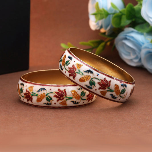 Multi Color Hand Painted Meenakari Bangle With Traditional Enamel Artwork