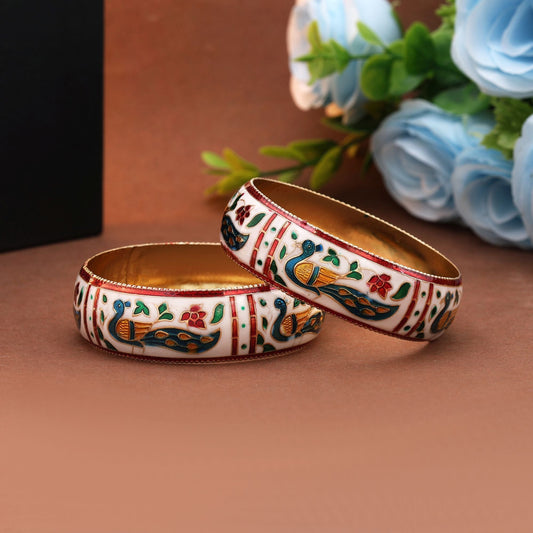 Multi Color Hand Painted Meenakari Bangle Showcasing Intricate Enamel Details