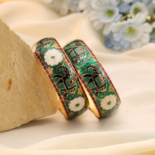 Multi Color Hand Painted Meenakari Bangle Perfect For Ethnic Styling