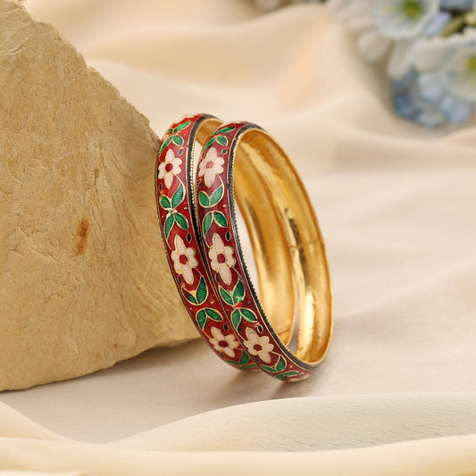 Multi Color Hand Painted Meenakari Bangle Made For Traditional Celebrations