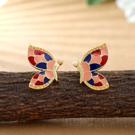 Multi Color Meenakari Earrings Classic Elegant Party Wear Jewelry Design