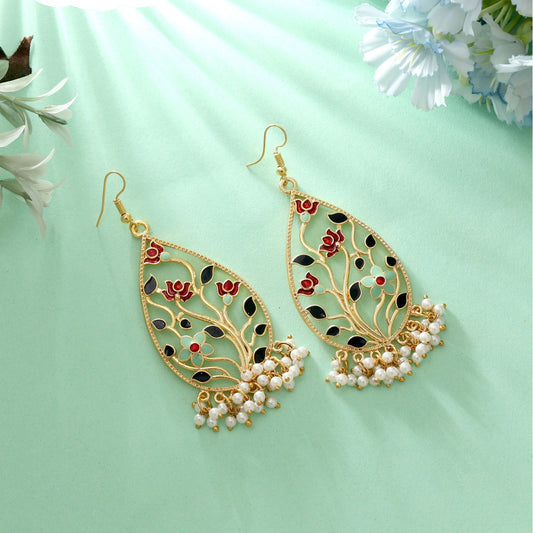 Multi Color Meenakari Earrings Classic Bridal Festive Jewelry Design