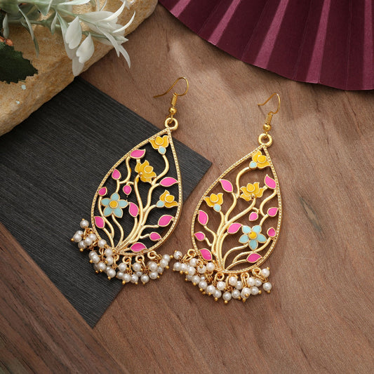 Multi Color Meenakari Earrings Designer Festive Jewelry Collection