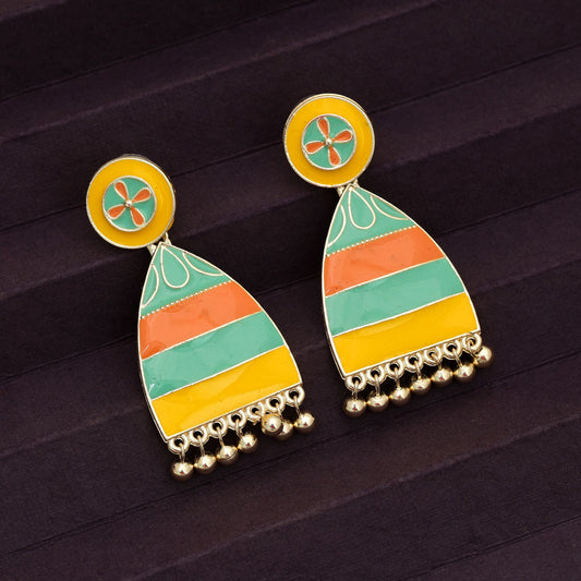 Multi Color Meenakari Earrings Elegant Traditional Festive Jewelry Collection