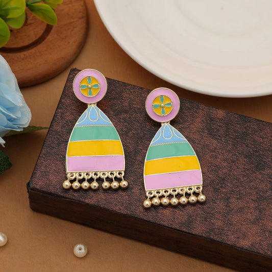 Multi Color Meenakari Earrings Designer Festive Ethnic Jewelry