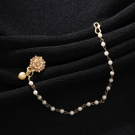 Goldfarbener Nasen-Nath, elegante, traditionelle Brautschmuck