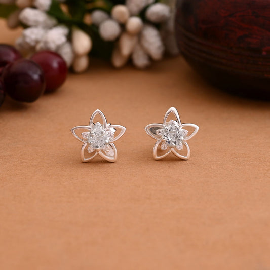 Silver Color 925 Silver Stud Earrings (OME102SLV)