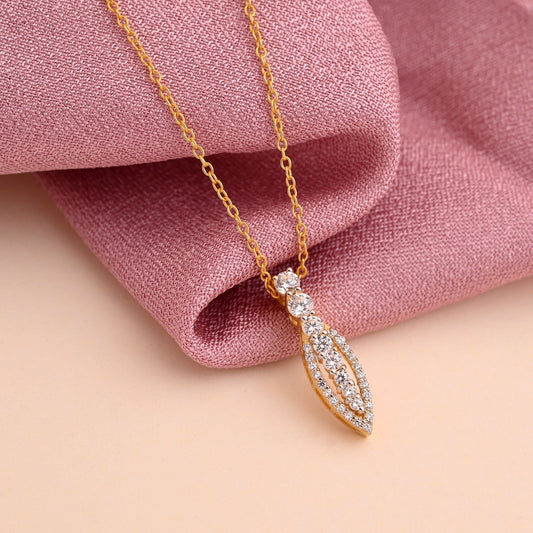 White Color 925 Gold Plated Silver Pendant (OMP111WHT)