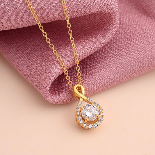 White Color 925 Gold Plated Silver Pendant (OMP113WHT)